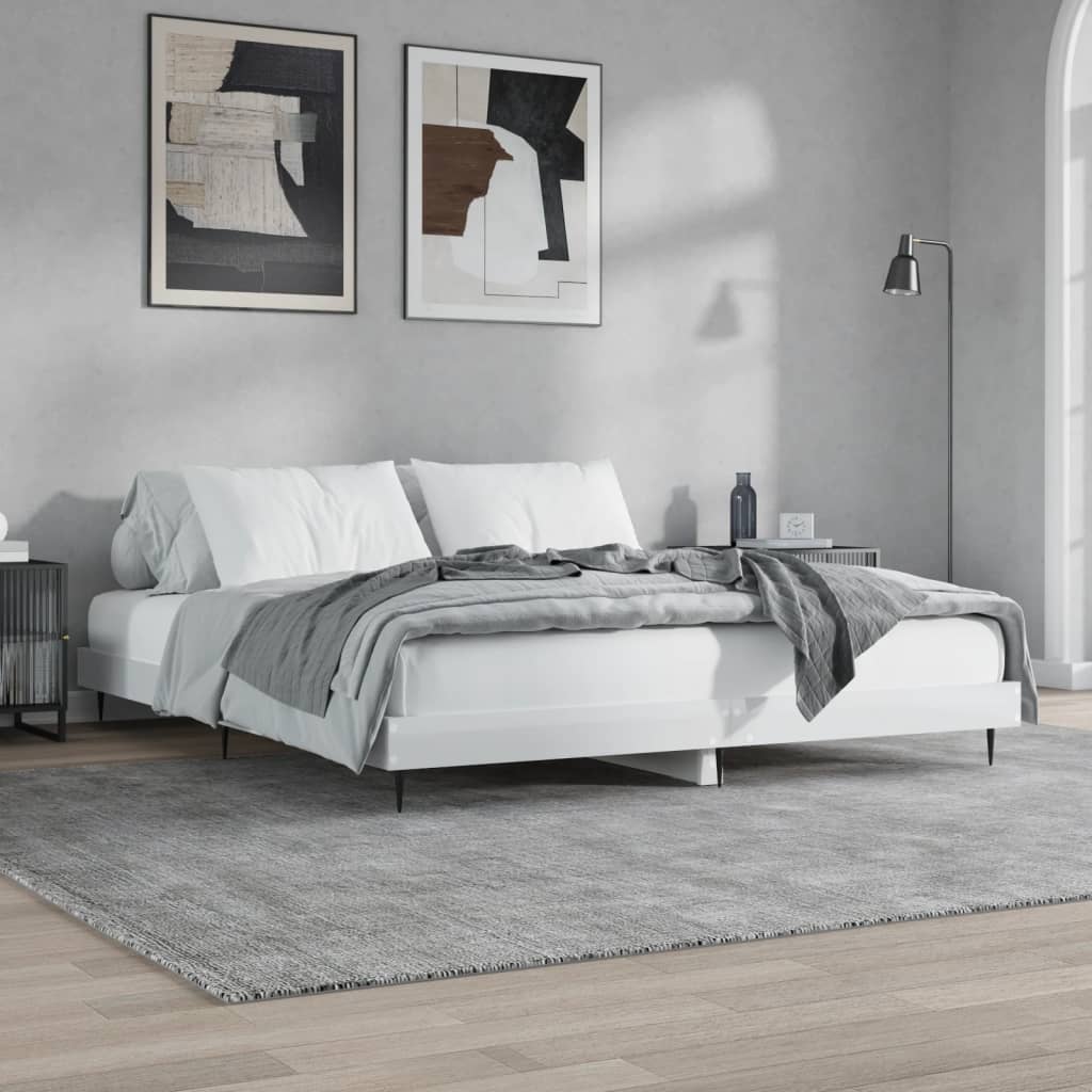 Cadre de lit sans matelas blanc brillant 120x200 cm - XIOS
