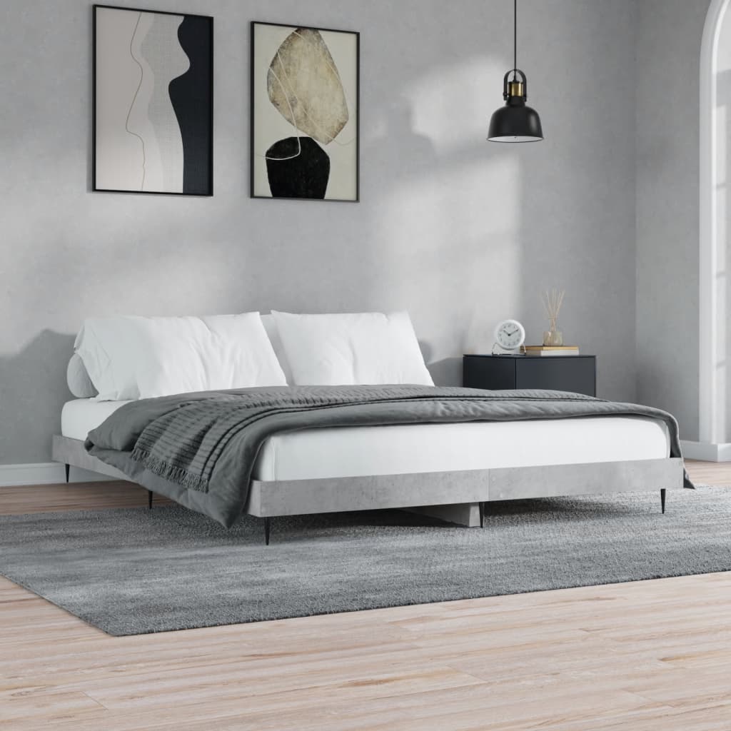Cadre de lit sans matelas gris béton 120x200 cm - XIOS