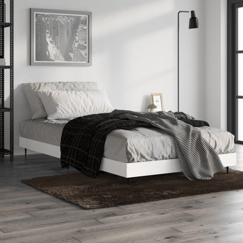 Cadre de lit sans matelas blanc 100x200 cm bois d'ingénierie - XIOS