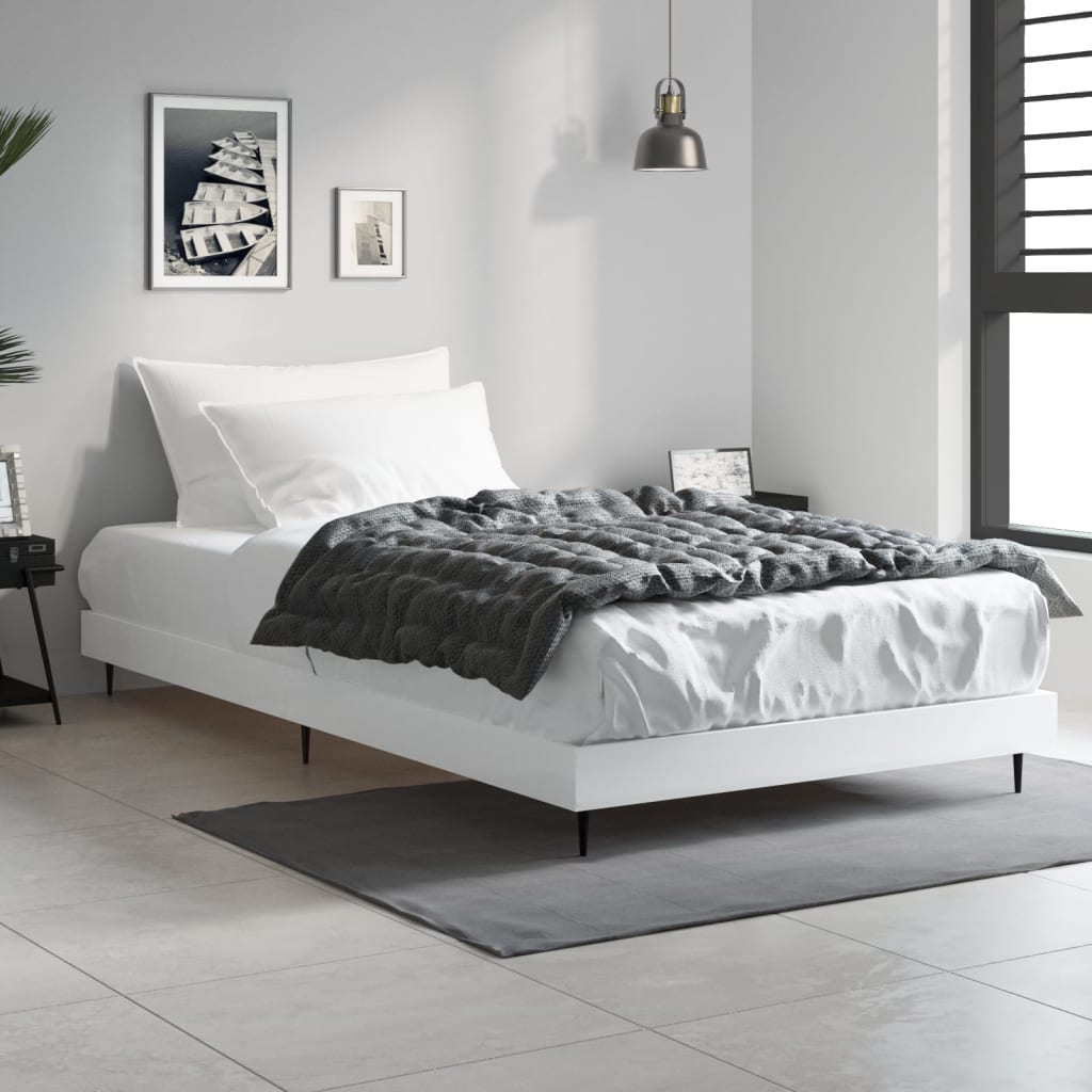 Cadre de lit sans matelas blanc 100x200 cm bois d'ingénierie - XIOS