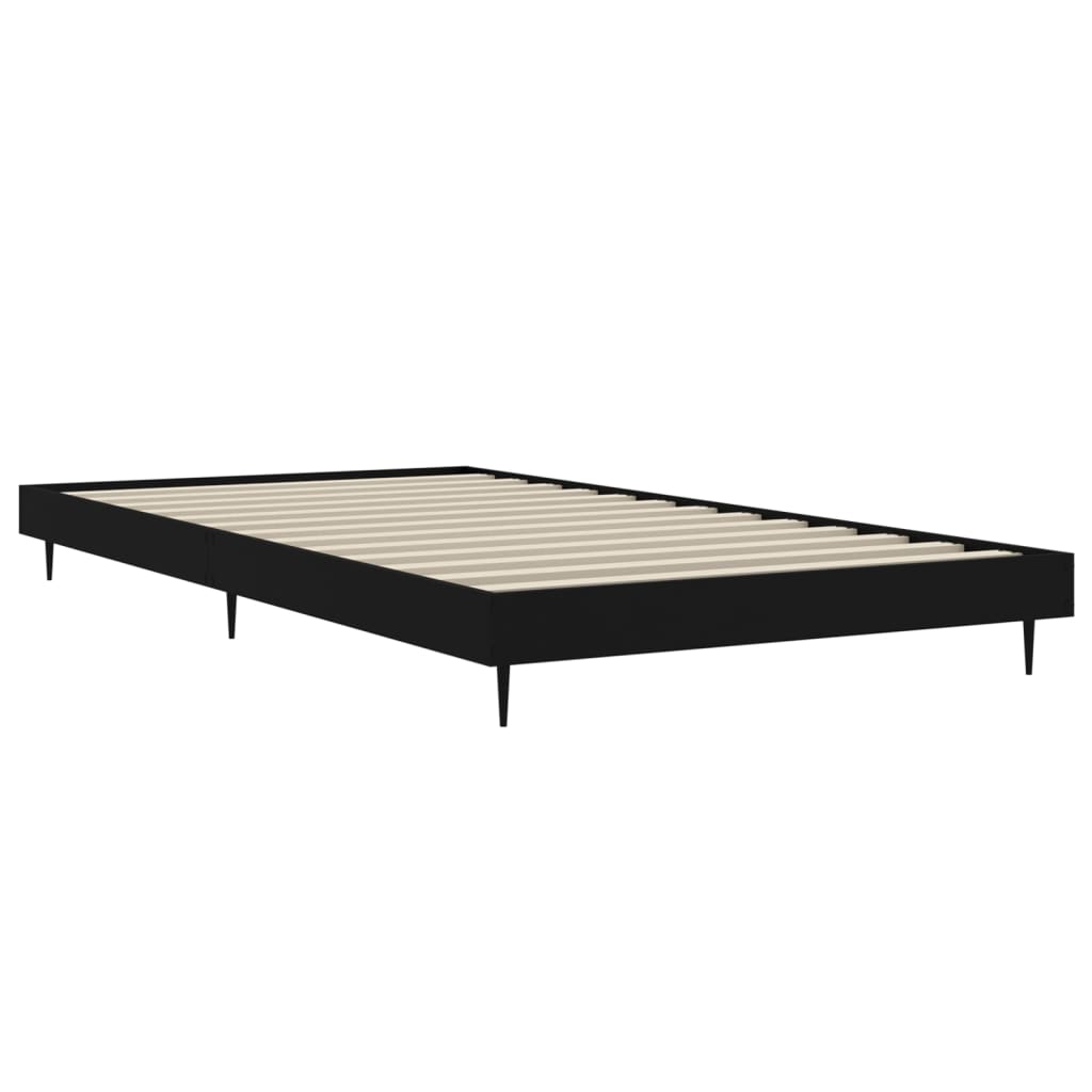 Cadre de lit sans matelas noir 100x200 cm bois d'ingénierie - XIOS