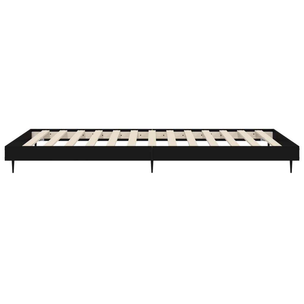 Cadre de lit sans matelas noir 100x200 cm bois d'ingénierie - XIOS