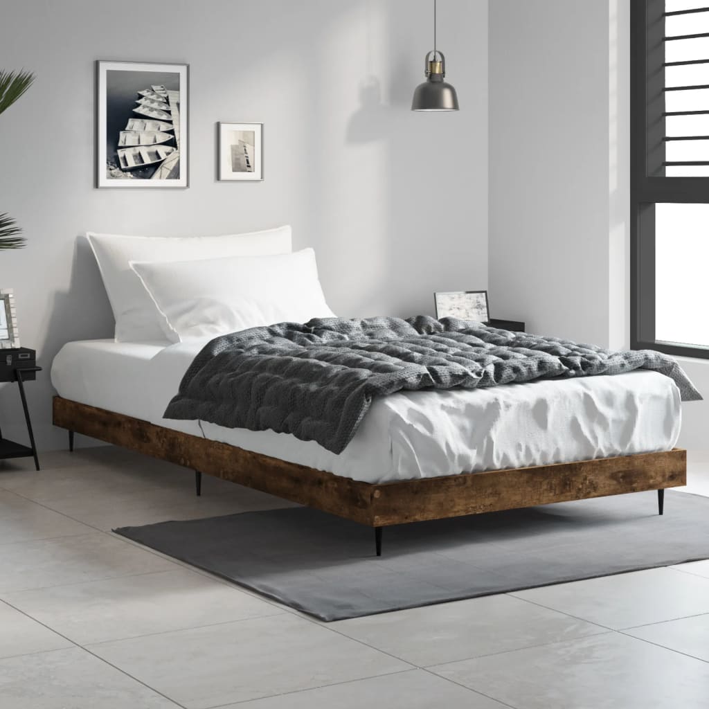 Cadre de lit sans matelas chêne fumé 100x200 cm bois ingénierie - XIOS