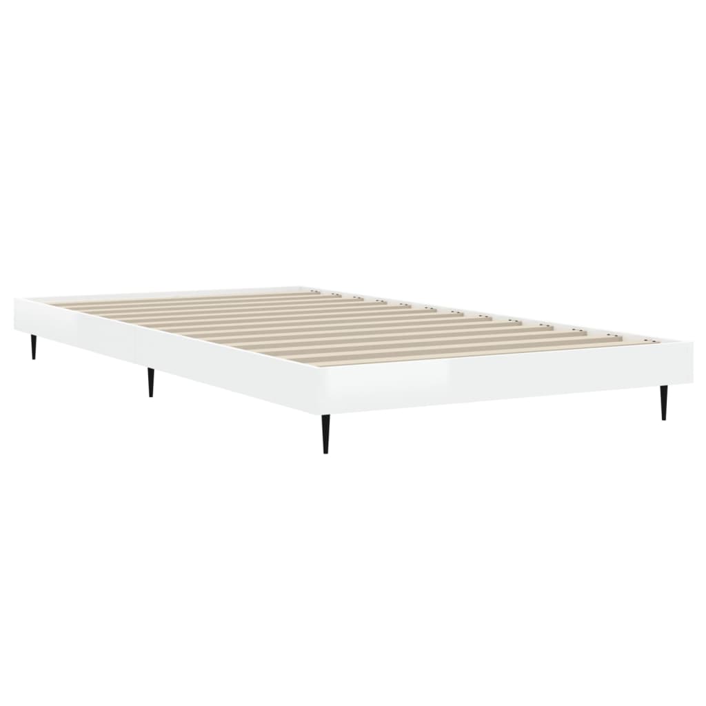 Cadre de lit sans matelas blanc brillant 90x200 cm - XIOS