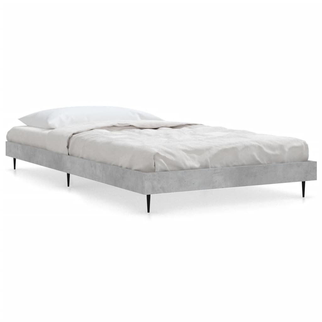 Cadre de lit sans matelas gris béton 90x200 cm - XIOS
