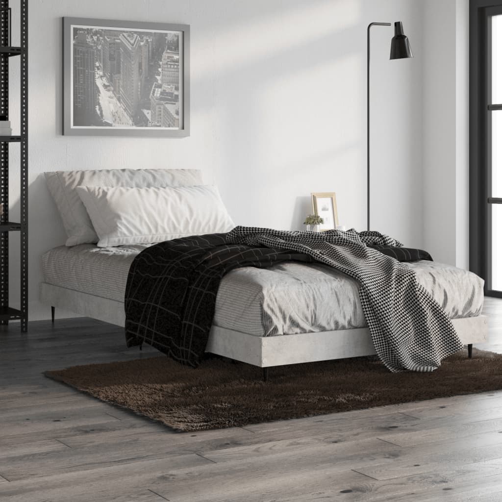 Cadre de lit sans matelas gris béton 90x200 cm - XIOS