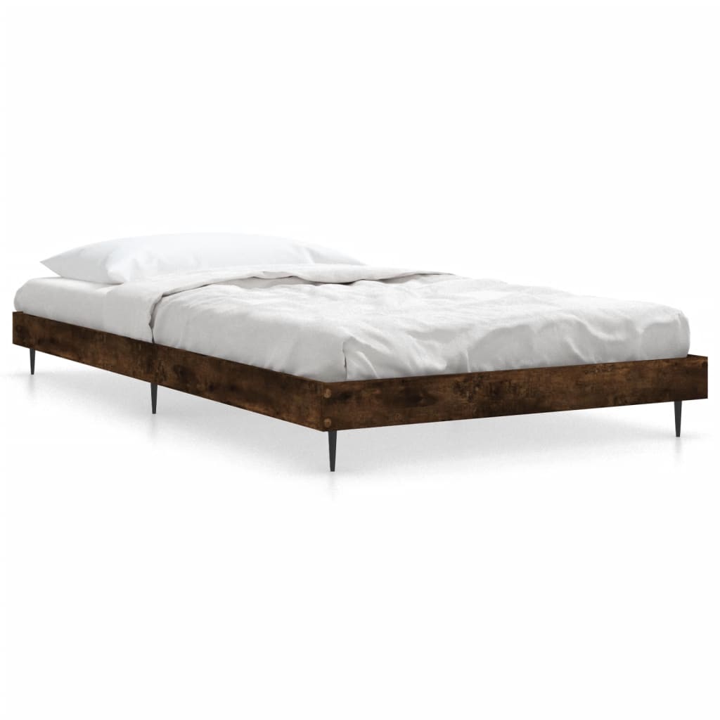 Cadre de lit sans matelas chêne fumé 90x200cm bois d'ingénierie - XIOS