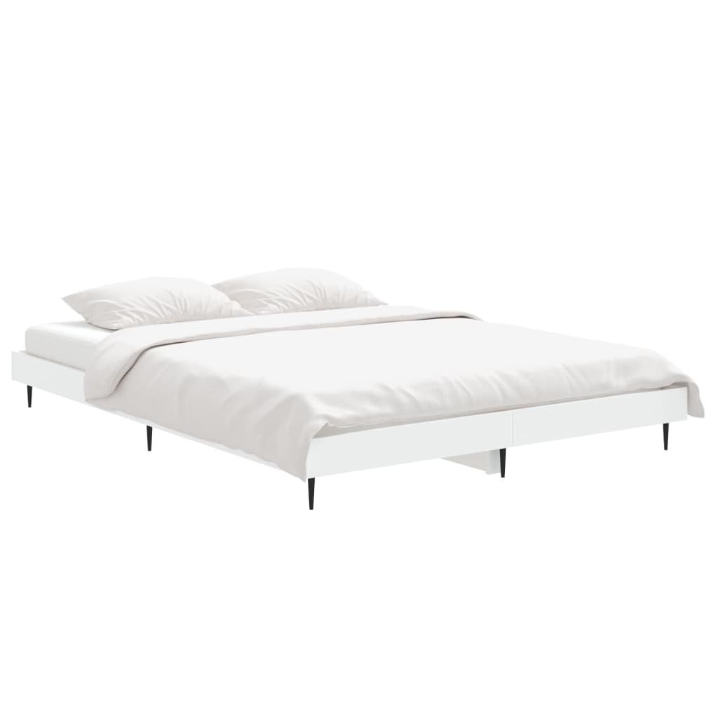 Cadre de lit sans matelas blanc 140x190 cm bois d'ingénierie - XIOS