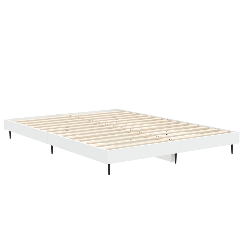 Cadre de lit sans matelas blanc 140x190 cm bois d'ingénierie - XIOS