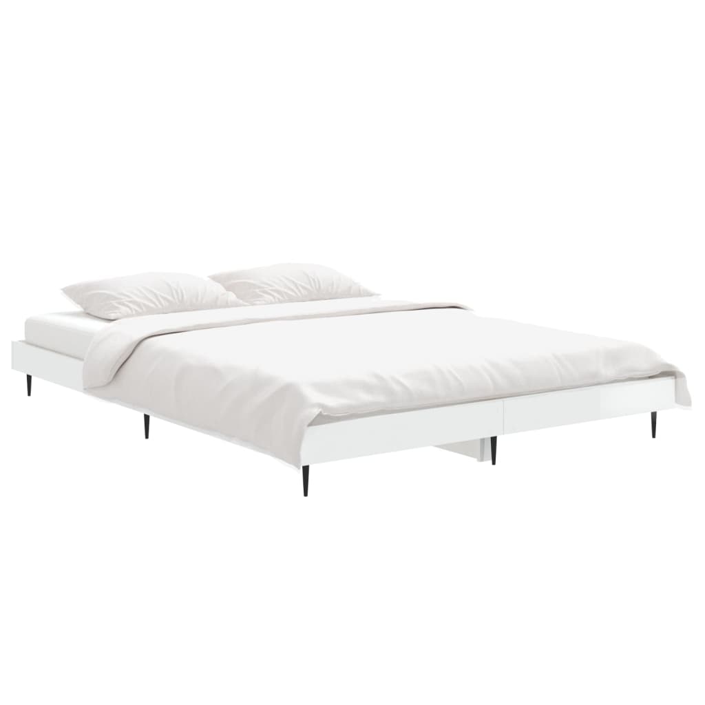 Cadre de lit sans matelas blanc brillant 140x190 cm - XIOS