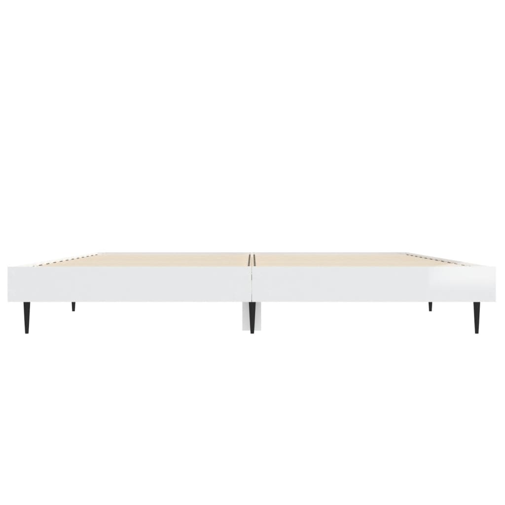Cadre de lit sans matelas blanc brillant 140x190 cm - XIOS