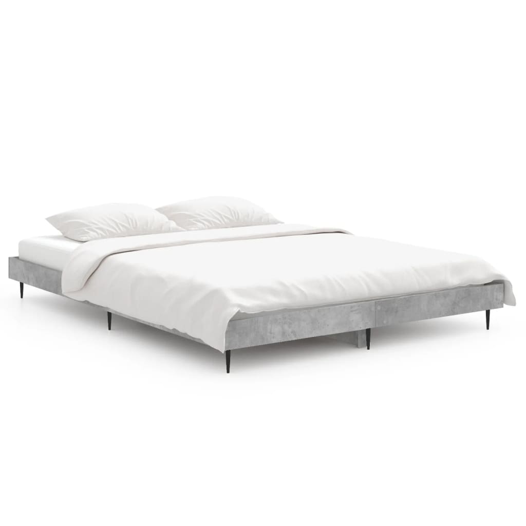 Cadre de lit sans matelas gris béton 140x190 cm - XIOS