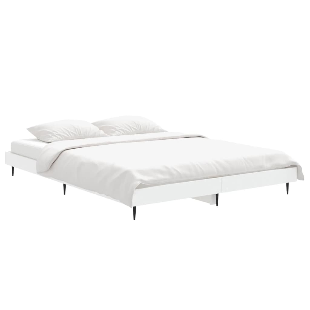 Cadre de lit sans matelas blanc 135x190 cm bois d'ingénierie - XIOS