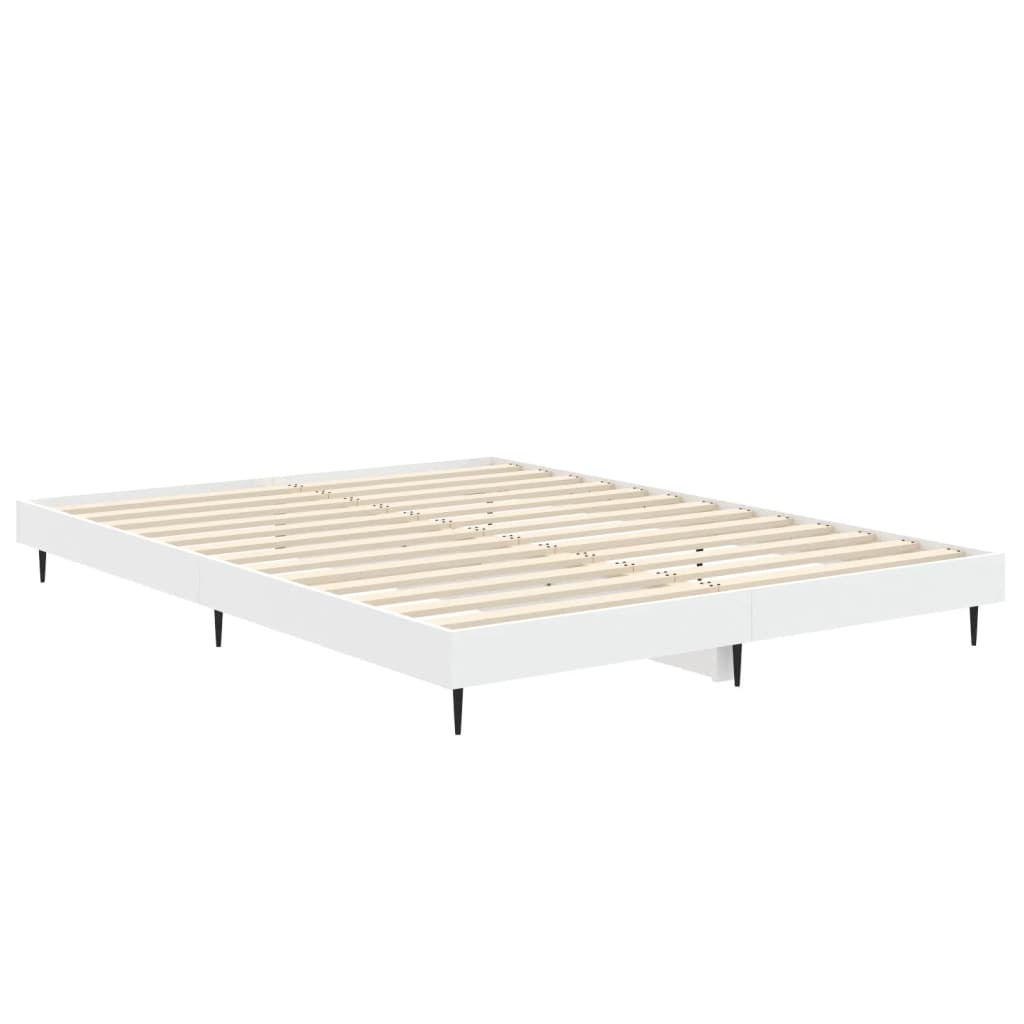 Cadre de lit sans matelas blanc 135x190 cm bois d'ingénierie - XIOS