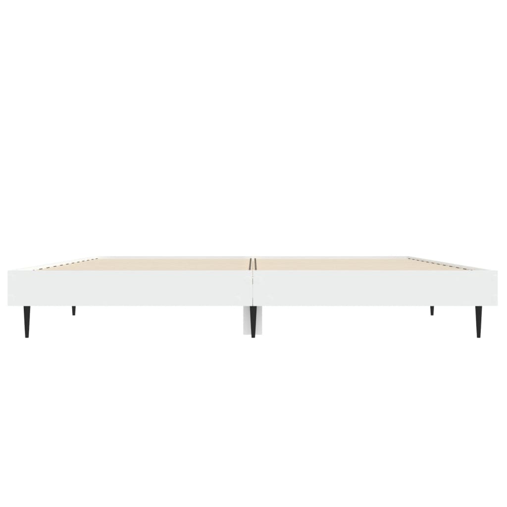 Cadre de lit sans matelas blanc 135x190 cm bois d'ingénierie - XIOS