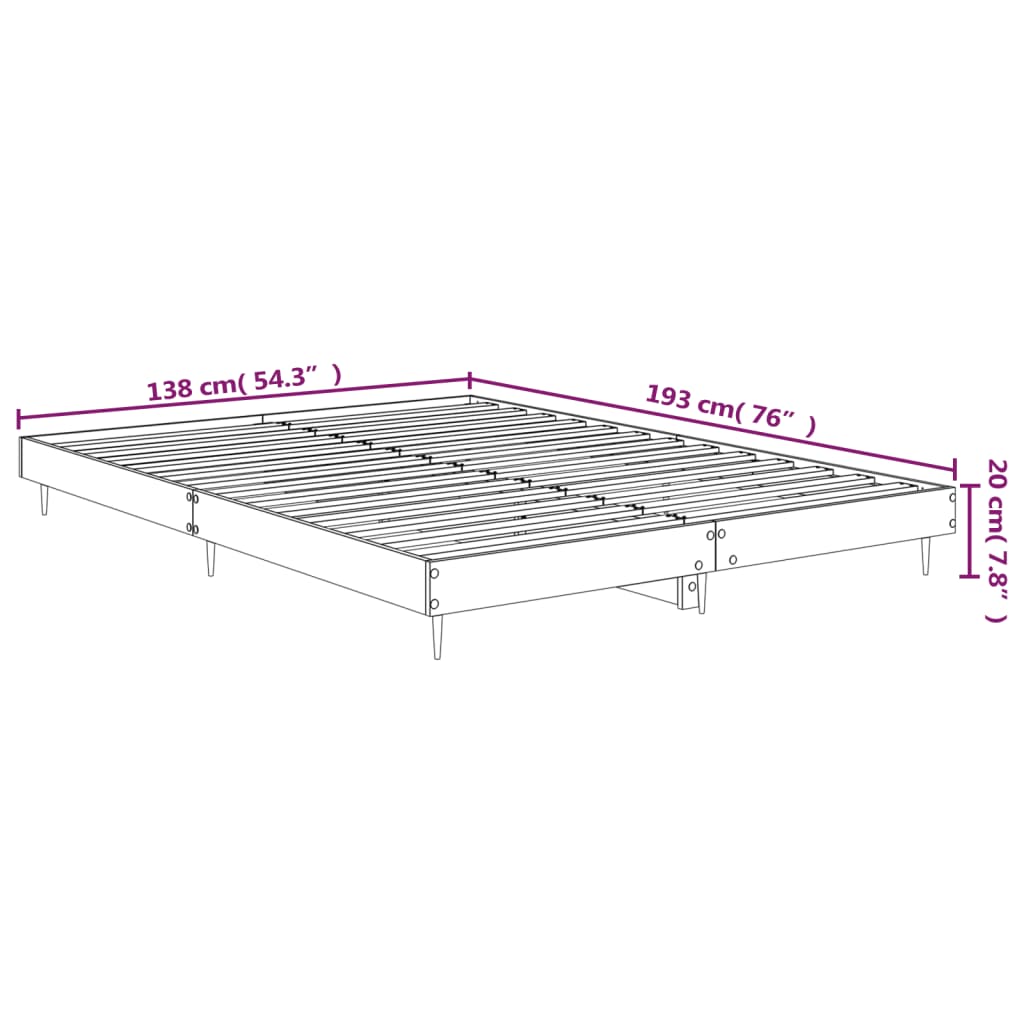 Cadre de lit sans matelas blanc 135x190 cm bois d'ingénierie - XIOS