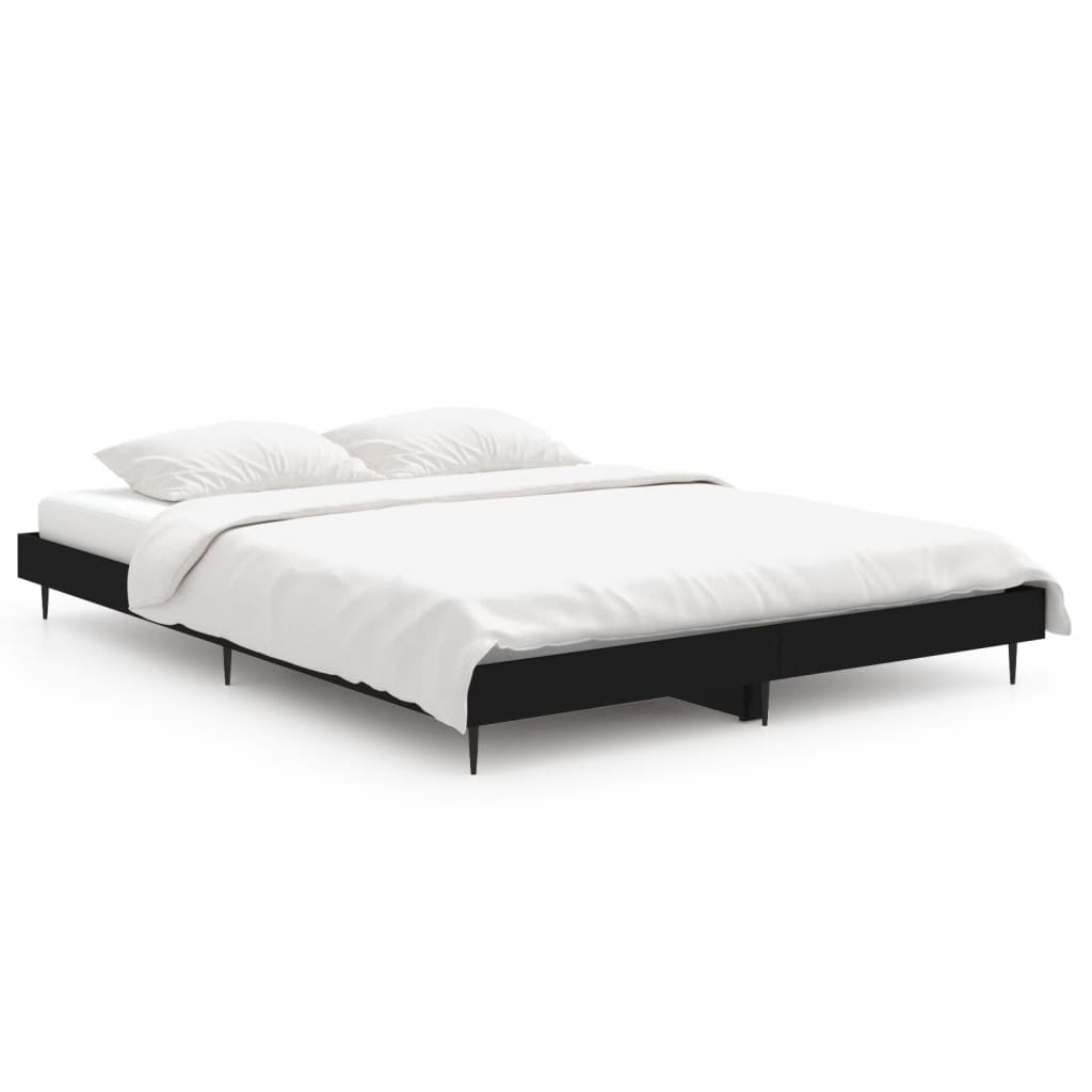 Cadre de lit sans matelas noir 135x190 cm bois d'ingénierie - XIOS