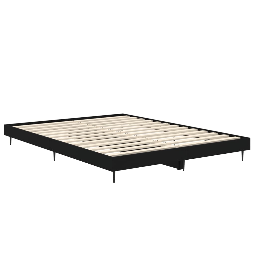 Cadre de lit sans matelas noir 135x190 cm bois d'ingénierie - XIOS