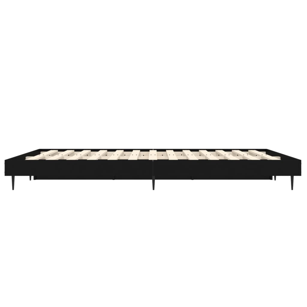 Cadre de lit sans matelas noir 135x190 cm bois d'ingénierie - XIOS