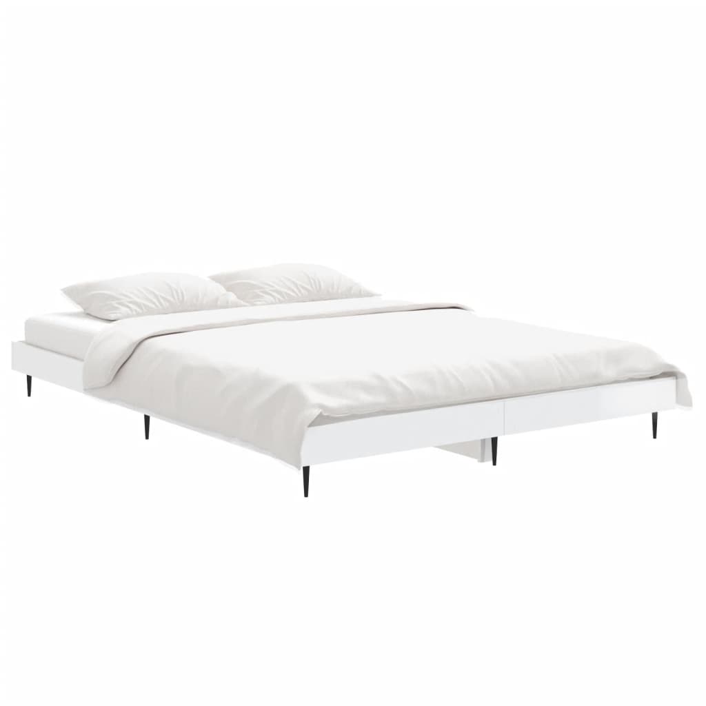 Cadre de lit sans matelas blanc brillant 135x190 cm - XIOS