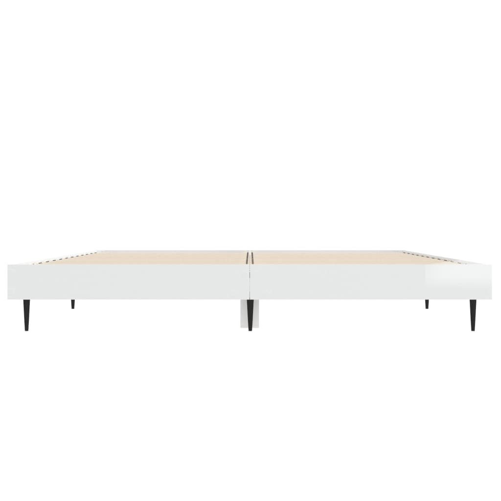 Cadre de lit sans matelas blanc brillant 135x190 cm - XIOS