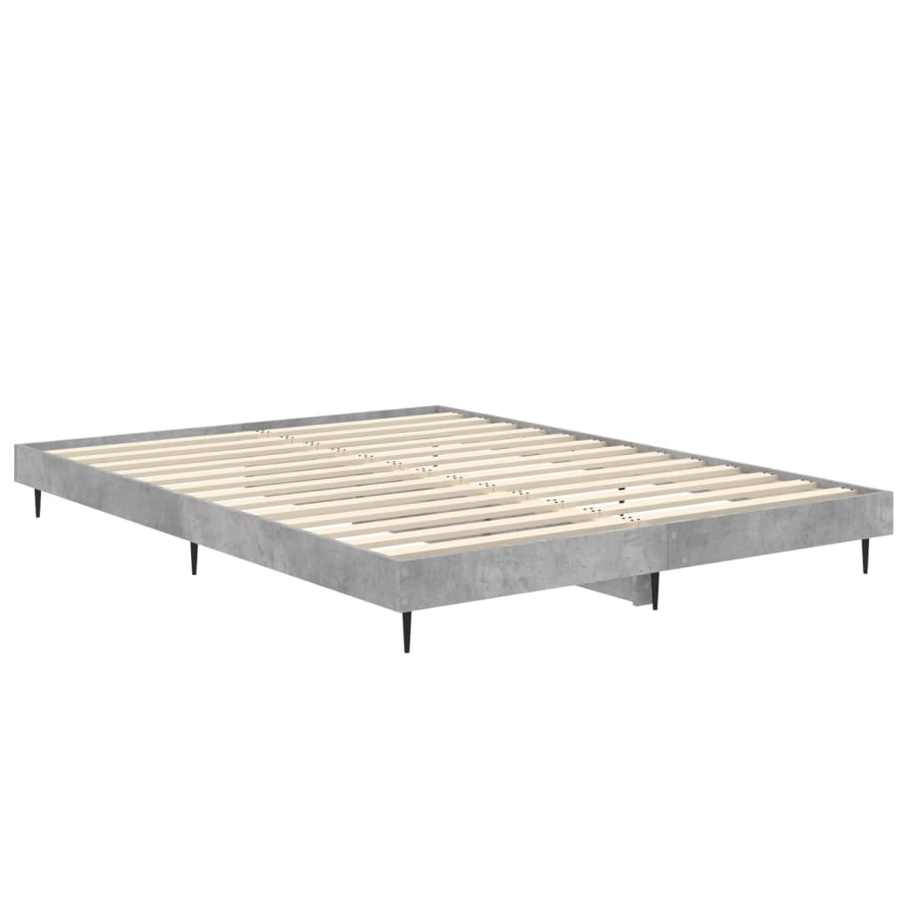 Cadre de lit sans matelas gris béton 135x190 cm - XIOS