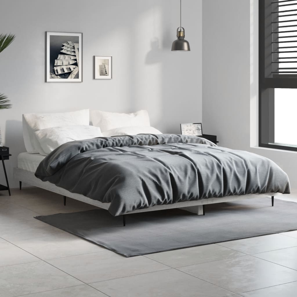 Cadre de lit sans matelas sonoma gris 135x190 cm - XIOS