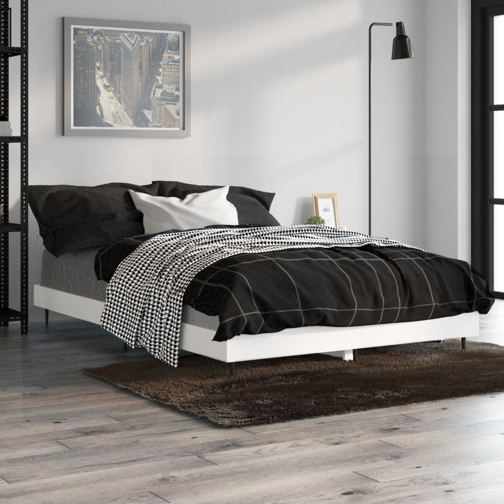 Cadre de lit sans matelas blanc 120x190 cm bois d'ingénierie - XIOS