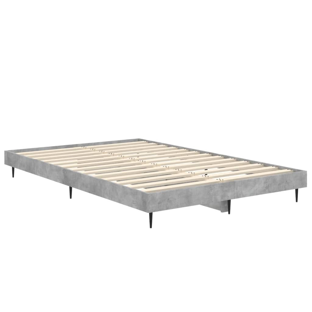 Cadre de lit sans matelas gris béton 120x190 cm - XIOS