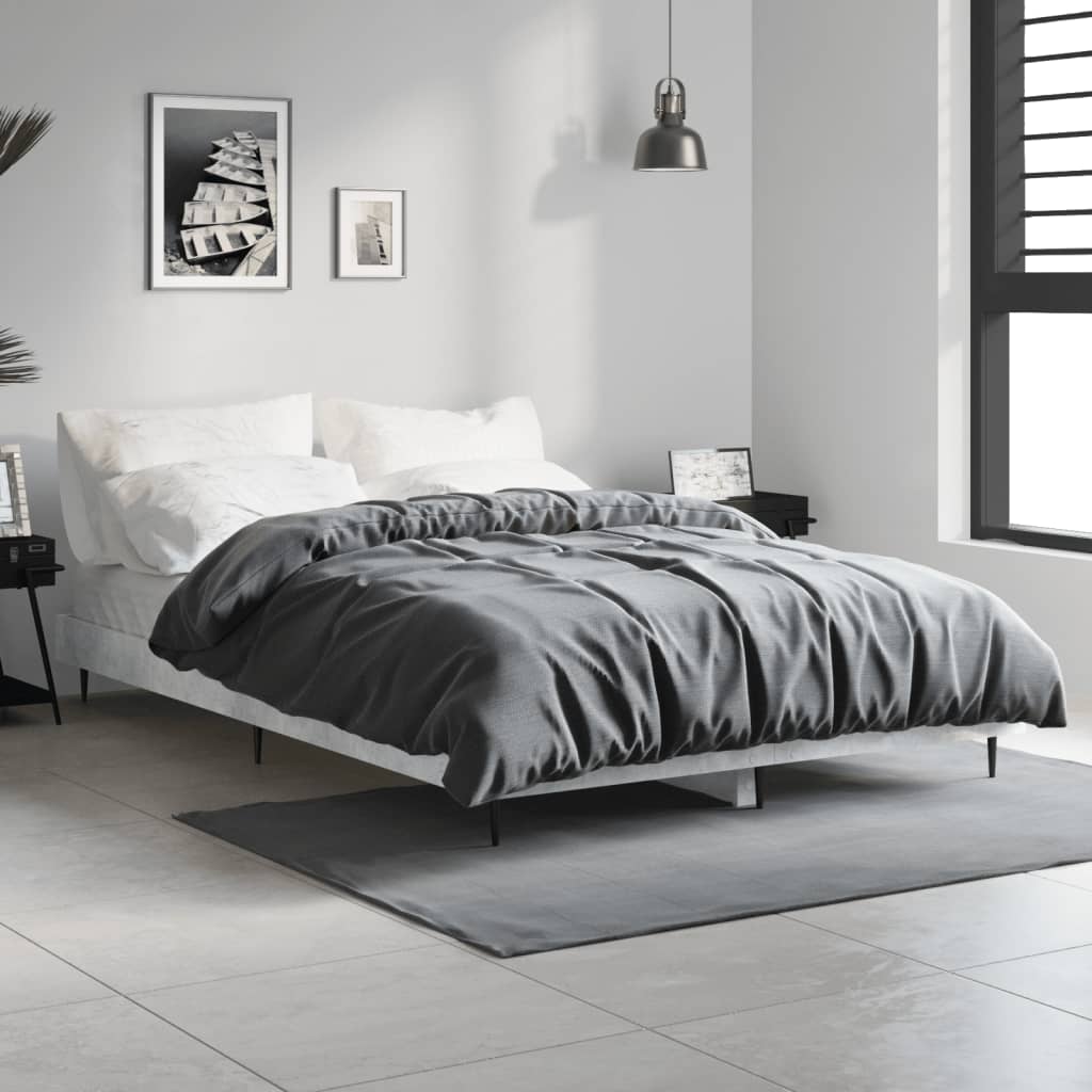 Cadre de lit sans matelas gris béton 120x190 cm - XIOS