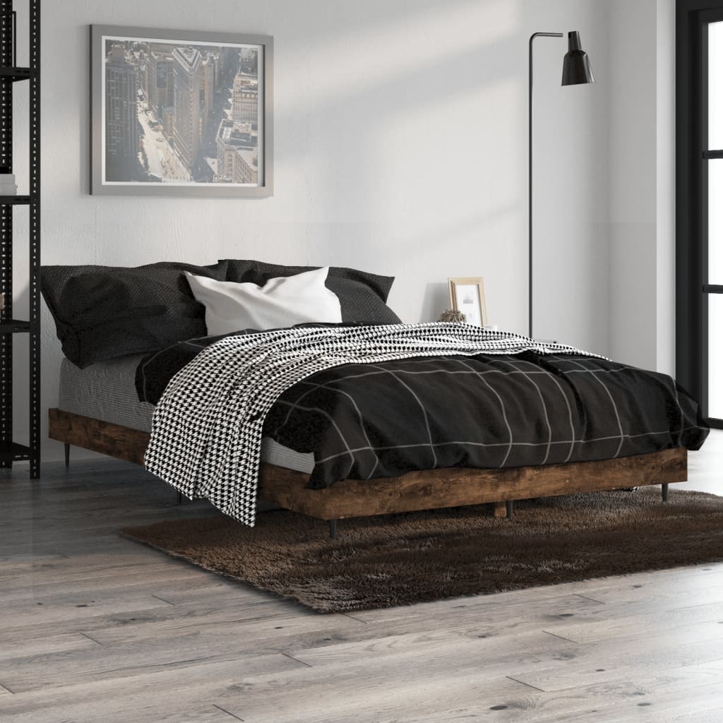 Cadre de lit sans matelas chêne fumé 120x190 cm bois ingénierie - XIOS