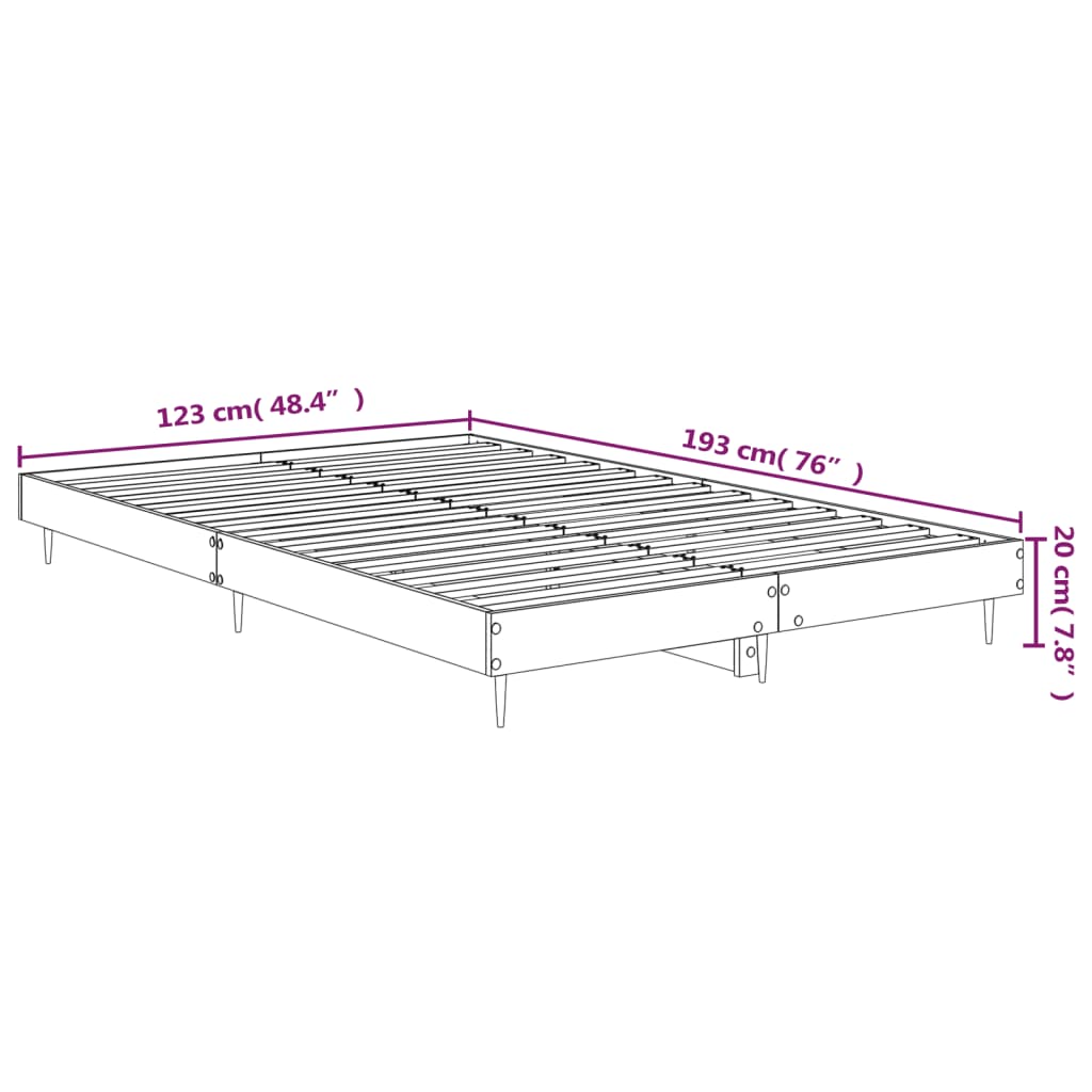 Cadre de lit sans matelas chêne fumé 120x190 cm bois ingénierie - XIOS