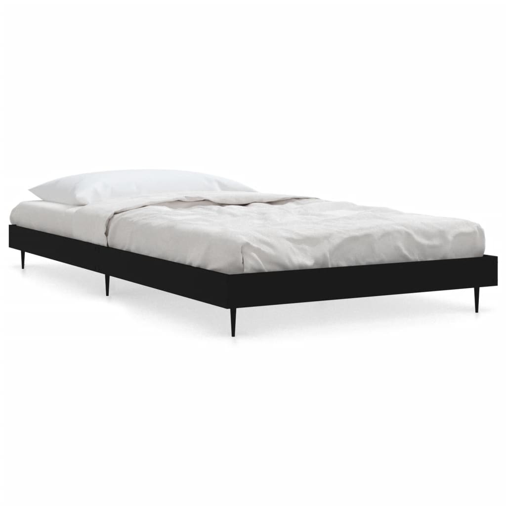 Cadre de lit sans matelas noir 90x190 cm bois ingénierie - XIOS