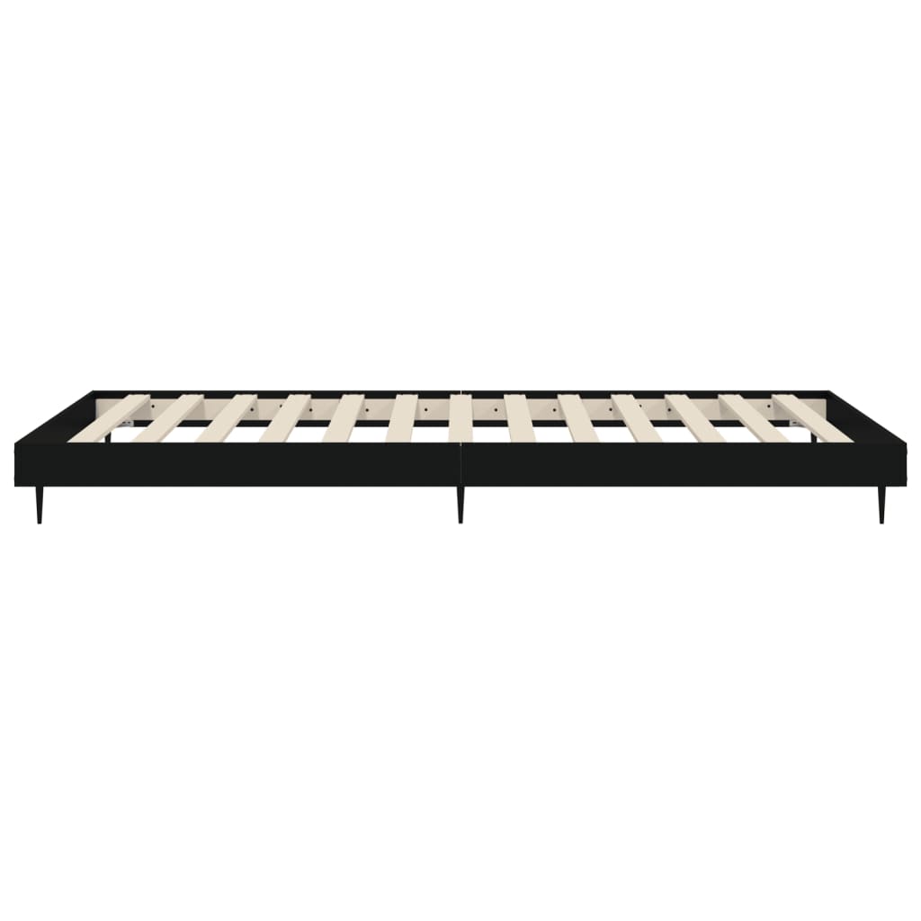 Cadre de lit sans matelas noir 90x190 cm bois ingénierie - XIOS