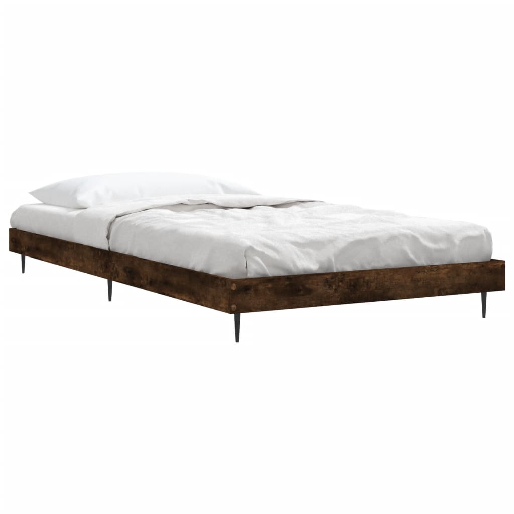Cadre de lit sans matelas chêne fumé 90x190cm bois d'ingénierie - XIOS