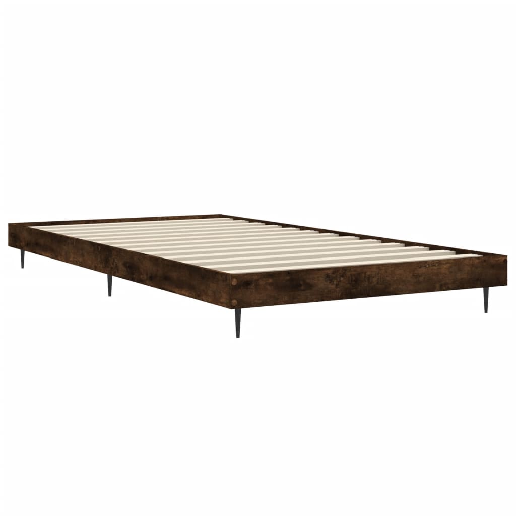 Cadre de lit sans matelas chêne fumé 90x190cm bois d'ingénierie - XIOS