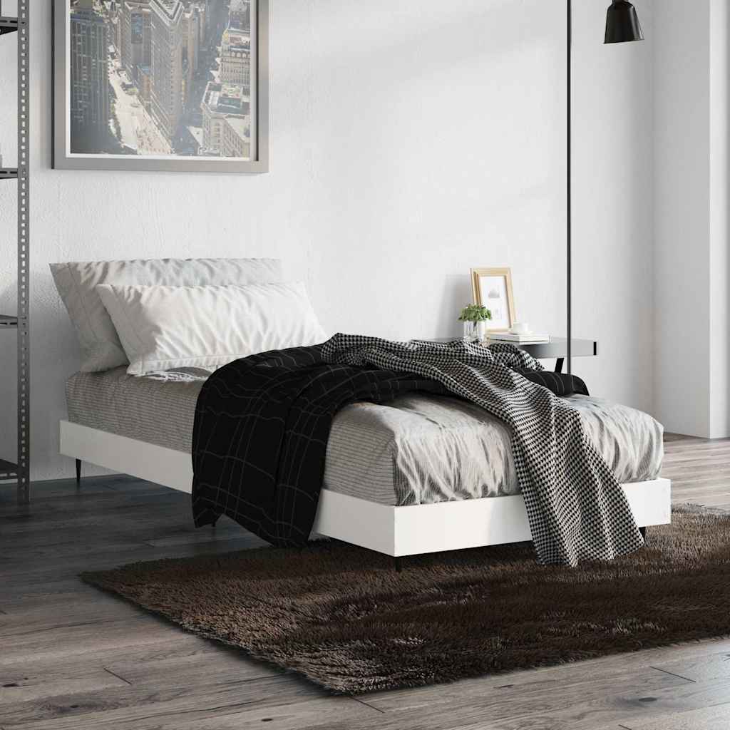 Cadre de lit sans matelas blanc 75x190 cm bois d'ingénierie - XIOS