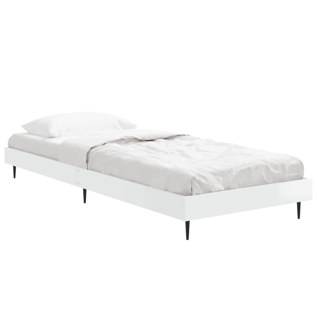 Cadre de lit sans matelas blanc brillant 75x190 cm - XIOS
