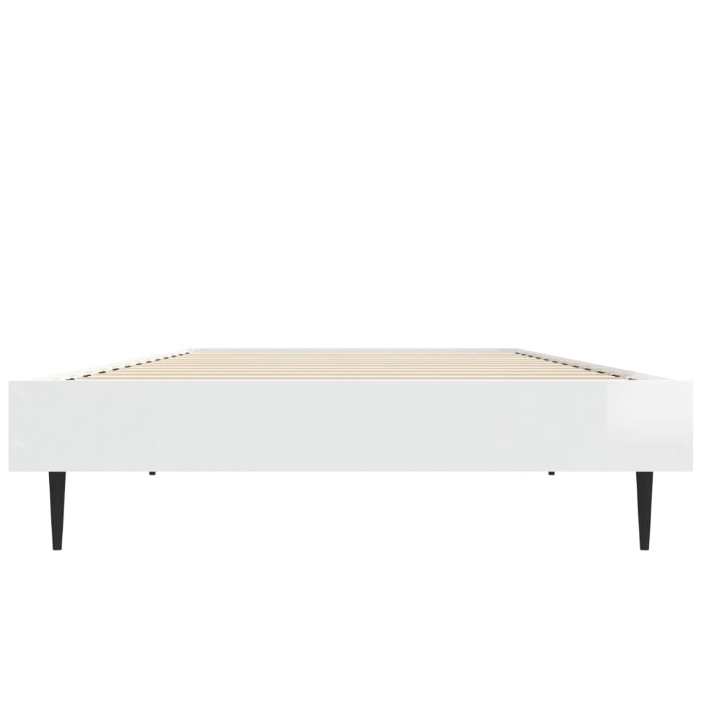 Cadre de lit sans matelas blanc brillant 75x190 cm - XIOS