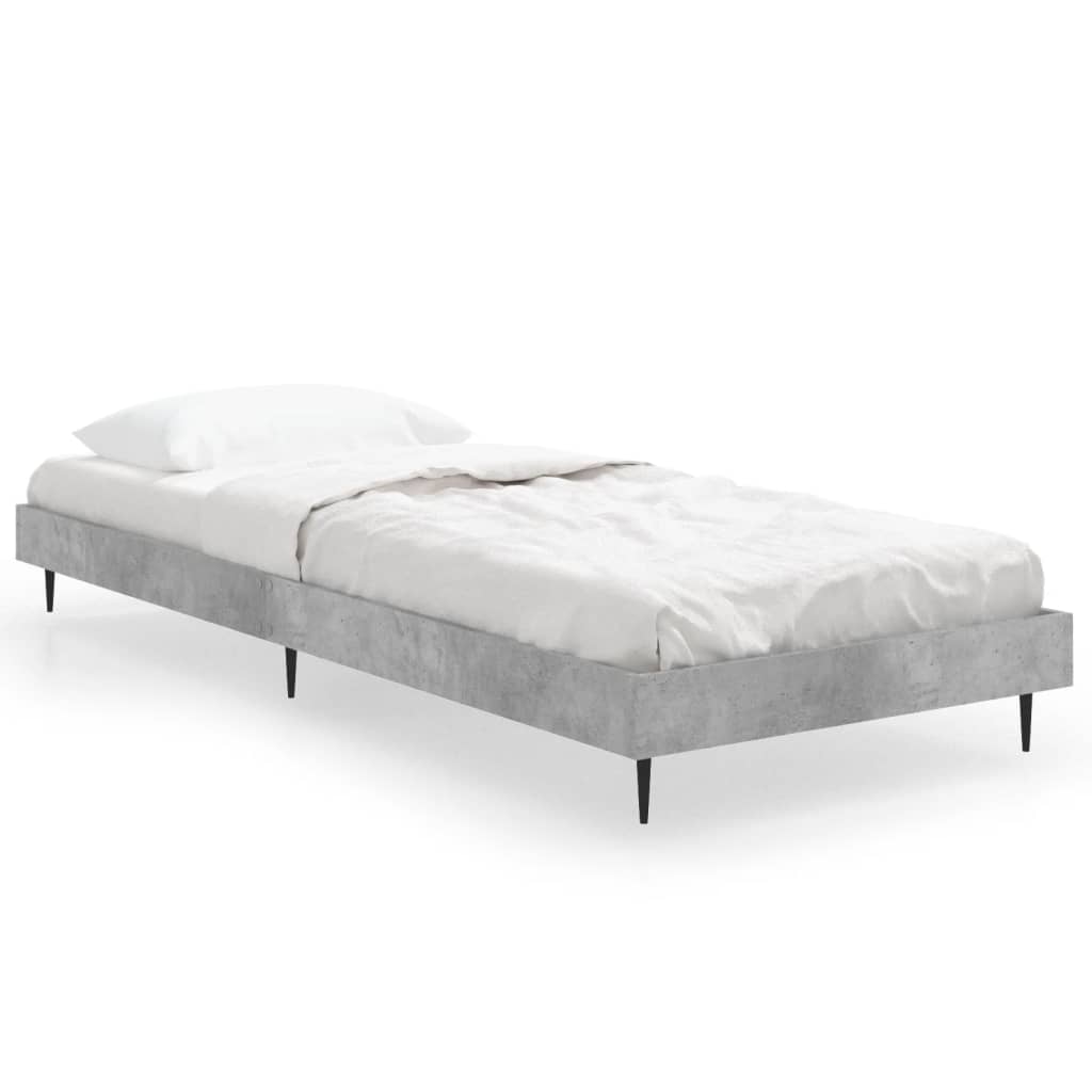 Cadre de lit sans matelas gris béton 75x190 cm - XIOS