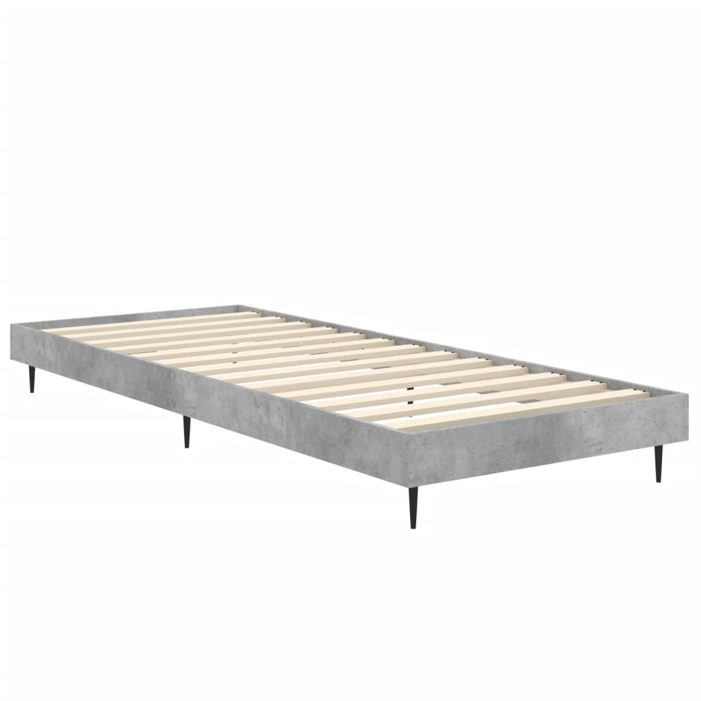 Cadre de lit sans matelas gris béton 75x190 cm - XIOS