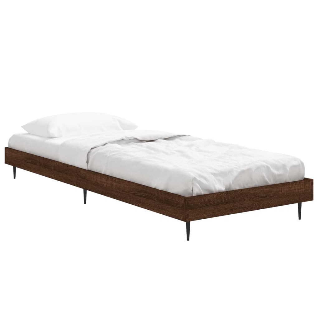 Cadre de lit sans matelas chêne marron 75x190cm bois ingénierie - XIOS