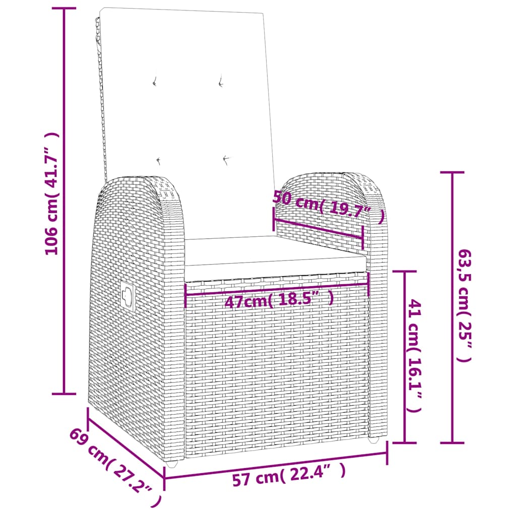 Ensemble à manger de jardin 5 pcs coussins gris résine tressée