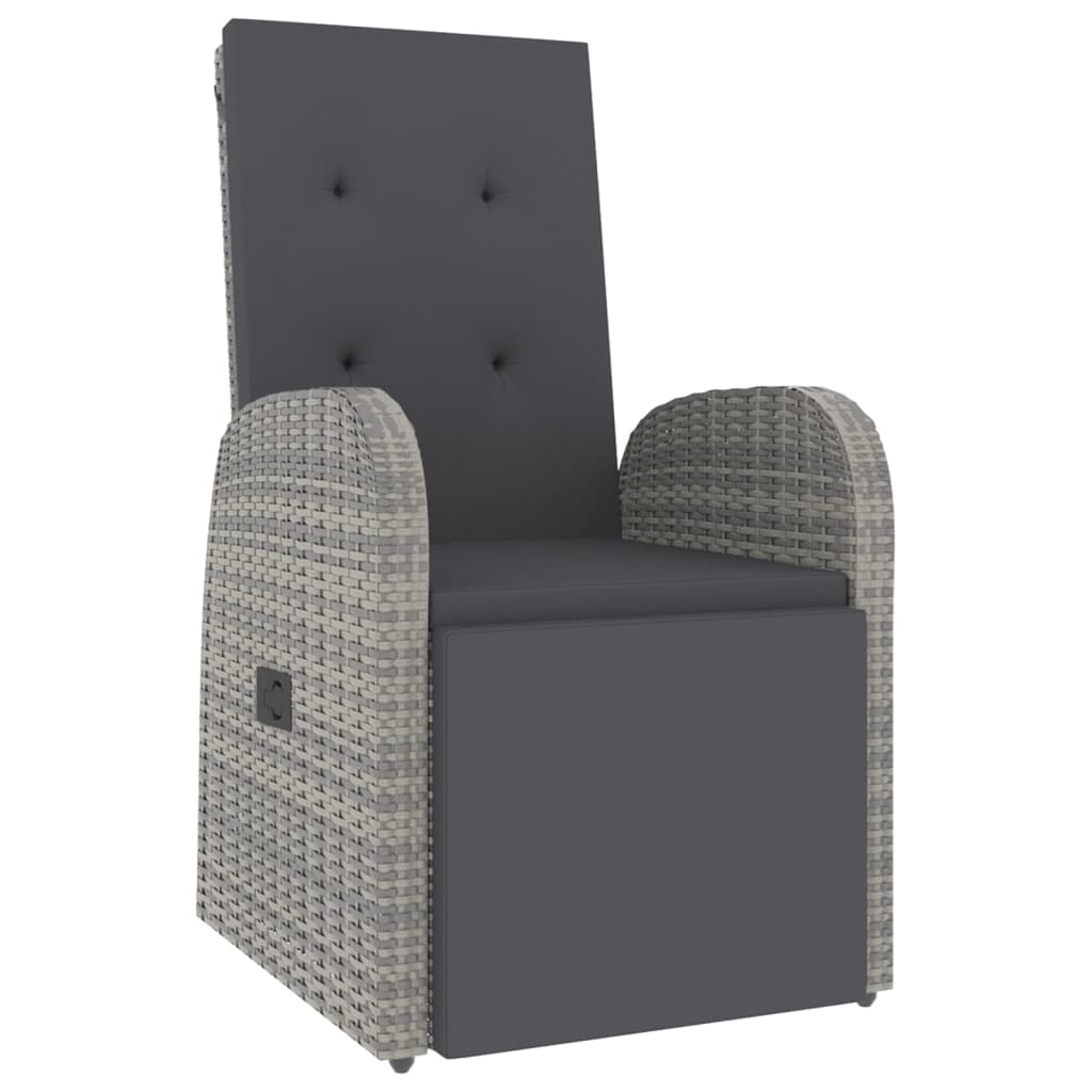 Ensemble de salon de jardin 2 pcs gris poly rotin et acacia