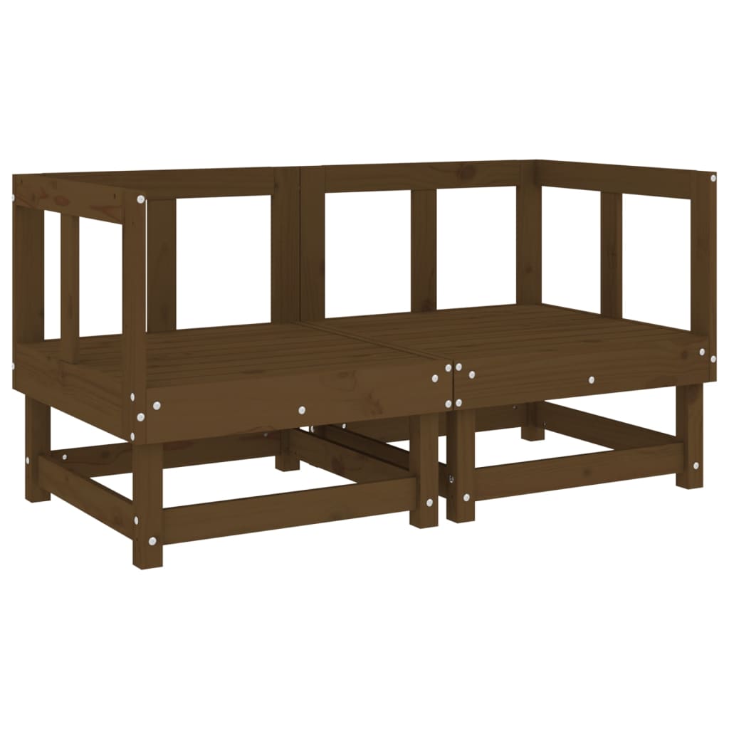 Canapés d'angle et coussins 2pcs marron miel bois de pin massif Éléments pour canapés modulables de jardin vidaXL