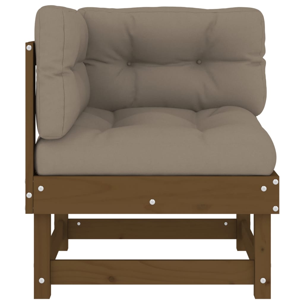 Canapés d'angle et coussins 2pcs marron miel bois de pin massif Éléments pour canapés modulables de jardin vidaXL