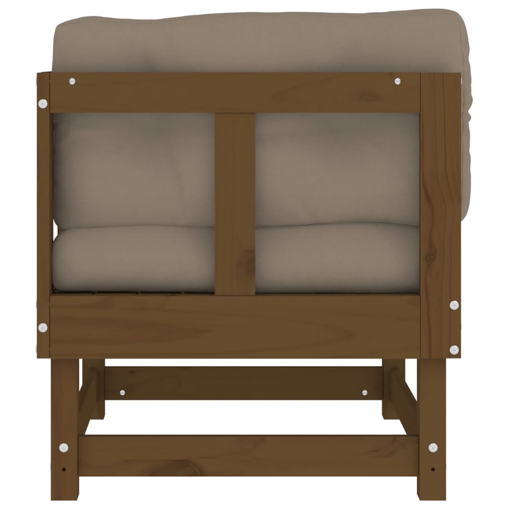 Canapés d'angle et coussins 2pcs marron miel bois de pin massif Éléments pour canapés modulables de jardin vidaXL