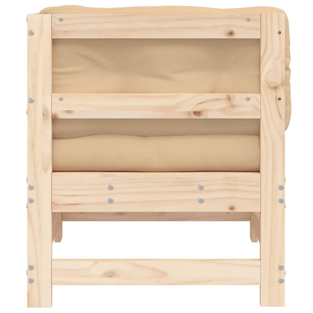 Canapé d'angle avec coussins bois de pin solide Éléments pour canapés modulables de jardin vidaXL
