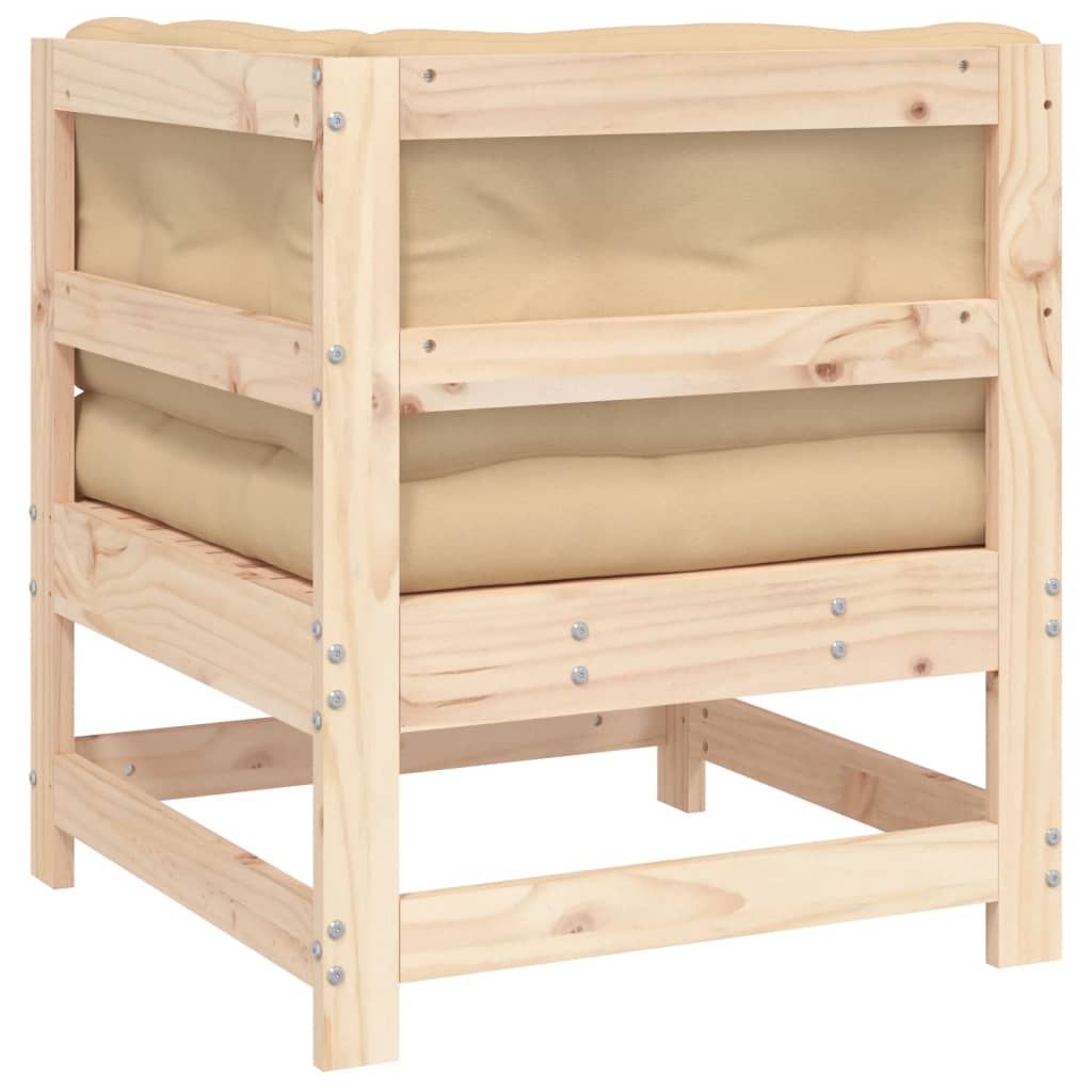 Canapé d'angle avec coussins bois de pin solide Éléments pour canapés modulables de jardin vidaXL