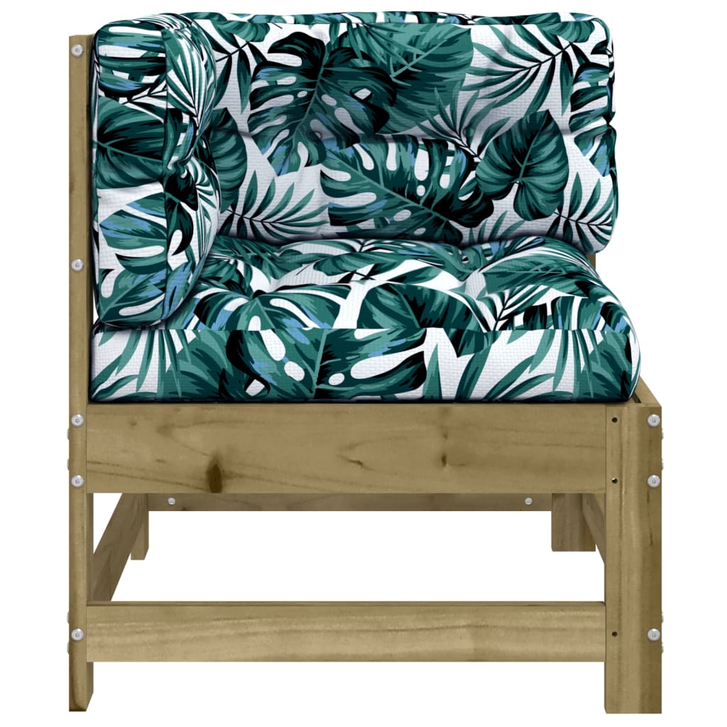 Canapé d'angle avec coussins bois de pin imprégné Éléments pour canapés modulables de jardin vidaXL
